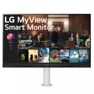 Front view of the 32 Inch LG MyView (32SQ780S-W) White Smart Monitor with 4K UHD resolution, webOS and ergo stand on the middle of the monitor