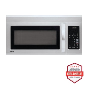 Front view of the 1.8 cu. ft. Over-the-Range Microwave Oven with EasyClean® - LMV1831SS. Includes a graphic logo that says, Brought to you by America's Most Reliable Line of Appliances.1