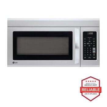 Front view of the 1.8 cu. ft. Over-the-Range Microwave Oven with EasyClean® - LMV1831SS. Includes a graphic logo that says, Brought to you by America’s Most Reliable Line of Appliances.