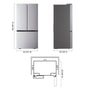 LG LRFLC2716V French Door Refrigerator Dimensions 70 1/4 Inch H x 35 3/4 Inch W x 29 1/8 Inch D - Front Side and Top Views