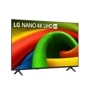 LG NANO 4K UHD AI TV 58NU700BPUD with colorful display on stand - Side Angle