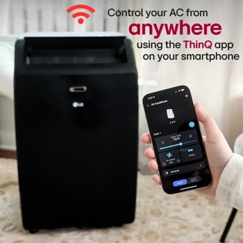 Control your AC from
anywhere
using the ThinQ app on your smartphone