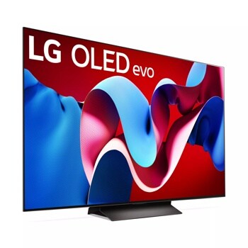 77 inch class LG OLED evo TV OLED77C4AUA left angle view 