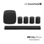 LG M5-P4_H7_W7 Sound Suite AI home theater system with Soundbar, subwoofer and four wireless speakers featuring Dolby Atmos and FLEXCONNECT technology