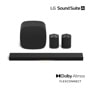 LG M5-P2_H7_W7 Sound Suite AI Soundbar system with subwoofer and two wireless speakers featuring Dolby Atmos and FLEXCONNECT technology - Front View