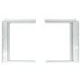 AET73732404 air conditioner window frame adapter kit with white plastic side panels for installation