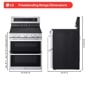 LG LDEL7324YE Freestanding Range Dimensions 29 15/16 Inch W x 29 1/4 Inch D x 46 1/32 Inch H - Front and Side Views