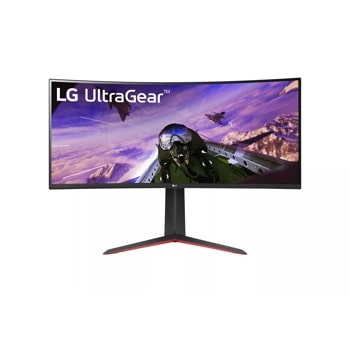Front view of the 34 inch LG UltraGear (34GP63A-B) curved gaming monitor with 160Hz refresh rate and 5ms (GtG) response time