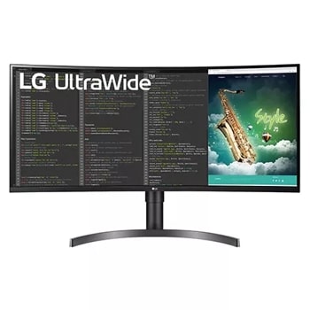 LG 35WN65C-B 35 inch UltraWide Curved WQHD HDR10 Monitor front view
1