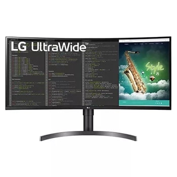 LG 35WN65C-B 35 inch UltraWide Curved WQHD HDR10 Monitor front view
1