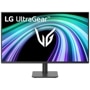 LG 27G41WB-B UltraGear Gaming Monitor with colorful abstract graphics on screen and adjustable stand - Front View