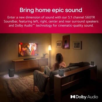 S60TR LG Home Theater Soundbar with Dolby Audio ® and Rear Speakers, 5.1 channel