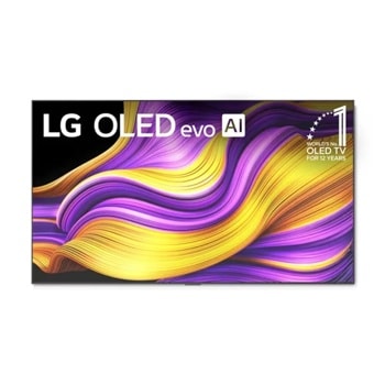 A TV screen showing colorful abstract waves with LG OLED evo AI branding.

Transcribed Text:

LG OLED evo AI WORLD'S No.1 OLED TV FOR 12 YEARS1
