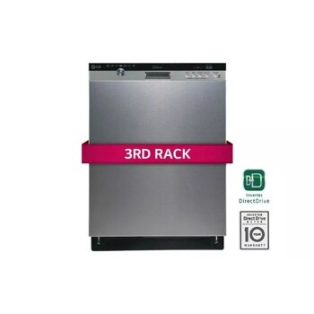 Semi-Integrated Dishwasher with Height-Adjustable 3rd Rack