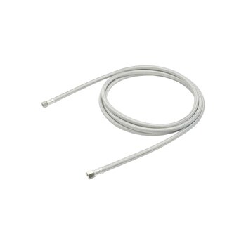 AGF04222701 braided stainless steel water supply line with metal connectors on both ends coiled in circular shape