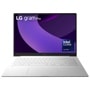 LG Gram 16Z90TP-K.AAW4U1 Laptop with purple display showing LG gram Pro logo and Intel Core Ultra badge - Front View