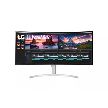 LG 38WN95C-W 38 inch Ultrawide Curved Monitor front view
