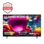 55-Inch LG NANO 4K UHD AI TV 55NU850BAUA with Americas Most Reliable Line of TVs badge - Front View
