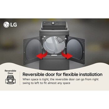 LG
Reversible Door
Reversible door for flexible installation
When space is tight, the reversible door can go from right swing to left to fit almost any space