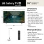 65-Inch LG Gallery TV AI 65LX7BPUA Dimensions and Whats in the Box with measurements and included accessories