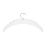 White clothing hanger with silver hook Front View