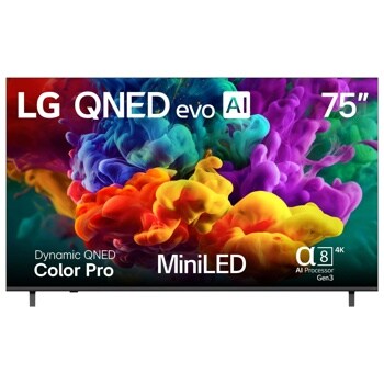 75-Inch LG QNED evo AI 4K TV 75QNED84BUA with Dynamic QNED Color Pro and MiniLED technology - Front View