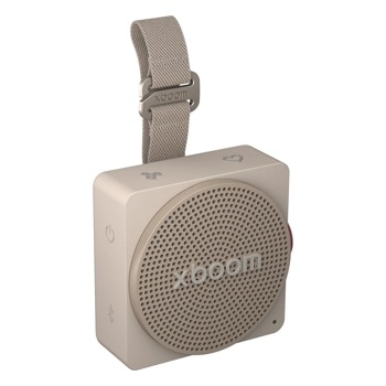 LG xboom MINI_ANOALWG Portable Speaker with Carrying Strap - Side Angle