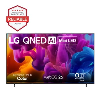 85-Inch LG QNED AI 4K TV 85QNED74BAA with Americas Most Reliable Line of TVs badge - Front View1