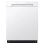 LG LDFC2423W Dishwasher with white finish and top-mounted control panel - Front View