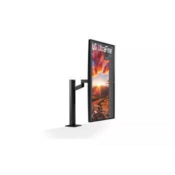 LG 32UN880-B 32 inch UltraFine Ergo Monitor vertical screen left side angle view
