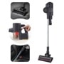 LG C5323GW Cordless Vacuum with LED lights on floor nozzle, handheld, and crevice tool attachments Front View