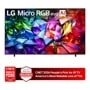 100-Inch LG Micro RGB evo AI TV 100MRGB95BU displaying vibrant colorful crystals with CNET 2026 People's Pick for #1 TV Brand and America's Most Reliable Line of TVs badges