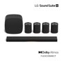 LG M7-P4_H7_W7 Sound Suite AI home theater system with Soundbar, subwoofer and four wireless speakers featuring Dolby Atmos and FLEXCONNECT - Front View