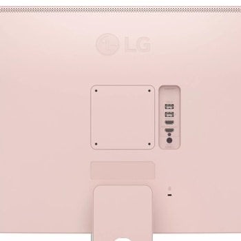 Back view of the 32 Inch LG MyView (32SR50F-P) Pink Smart Monitor with FHD resolution and webOS