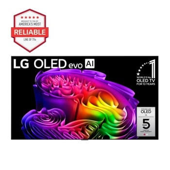 77-Inch LG OLED evo AI G6 4K OLED TV OLED77G6WUA with Americas Most Reliable Line of TVs badge - Front View