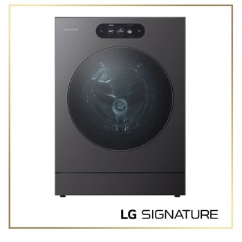 LG WM9901HBA SIGNATURE Front Load Washer with AI Wash in black stainless steel finish - Front View1