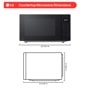 LG MSER1130B Countertop Microwave Dimensions 20 1/16 Inch W x 15 11/16 Inch D x 11 7/16 Inch H - Front and Top Views