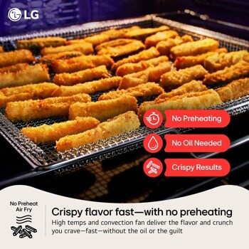 LG LREN6321VE Range Air Fry Crispy Results No Preheating No Oil Needed Interior View