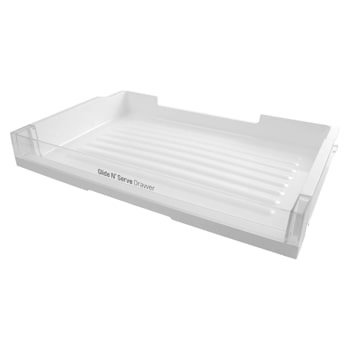 AJP73314412 LG Glide N' Serve Drawer refrigerator accessory in clear white finish1