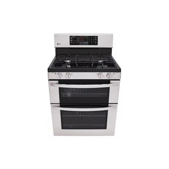 6.1 cu. ft. Capacity Gas Double Oven Range with 4 Sealed Gas Burners and EasyClean®