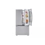 23 cu. ft. instaview counter depth refrigerator front view with right door slightly open