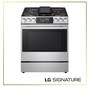 LG LSGU6338X Range with gas cooktop and center griddle in stainless steel finish - Front View