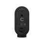 Mevo 961000498 webcam bottom view showing power button, USB-C port, and model information