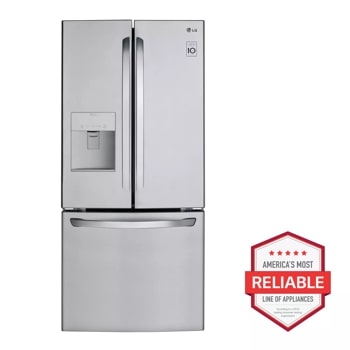 LG LFDS22520S 22 cu. ft. french door refrigerator front view 