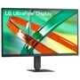 LG 27U730B-B UltraFine Monitor with adjustable stand displaying vibrant abstract graphics - Right View