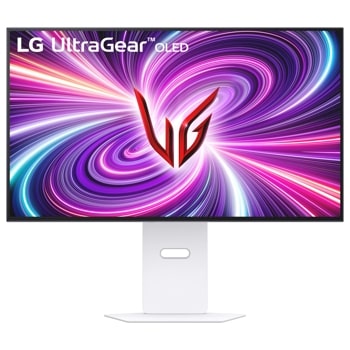 Front view of 32 Inch LG UltraGear™ OLED Dual Mode Gaming Monitor(32GS95UV-W) with 240Hz refresh rate. 