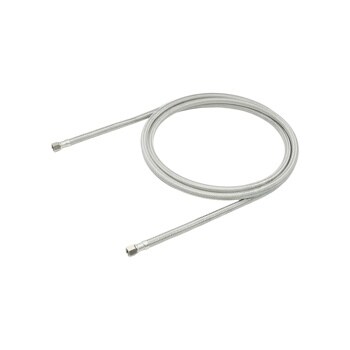 AGF04222801 braided stainless steel water supply line with metal connectors on both ends coiled in circular shape