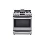 Front view of the 6.3 cu. ft. Smart wi-fi Enabled Dual Fuel Slide-in Range with ProBake Convection® and EasyClean® - LSD4913ST. 