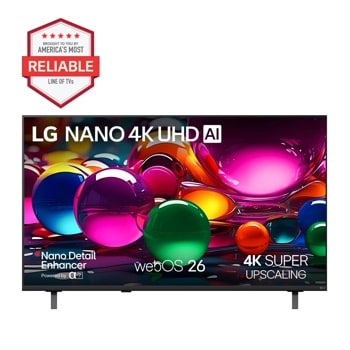 50-Inch LG NANO 4K UHD AI TV 50NU700BPUA with Americas Most Reliable Line of TVs badge - Front View1