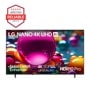 75-Inch LG NANO 4K UHD AI TV 75NU850BPUA with Americas Most Reliable Line of TVs badge - Front View
